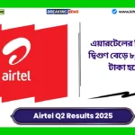 Airtel Q2 Results 2025। এয়ারটেলের নিট মুনাফা দ্বিগুণ বেড়ে ৮,৬৫১ কোটি টাকা হয়েছে। Airtel Q2 Results 2025