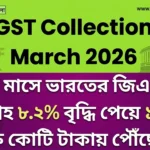 GST Collection March 2026: মার্চ মাসে ভারতের জিএসটি সংগ্রহ ৮.২% বৃদ্ধি পেয়ে ১.৭৮ লক্ষ কোটি টাকায় পৌঁছেছে GST Collection March 2026