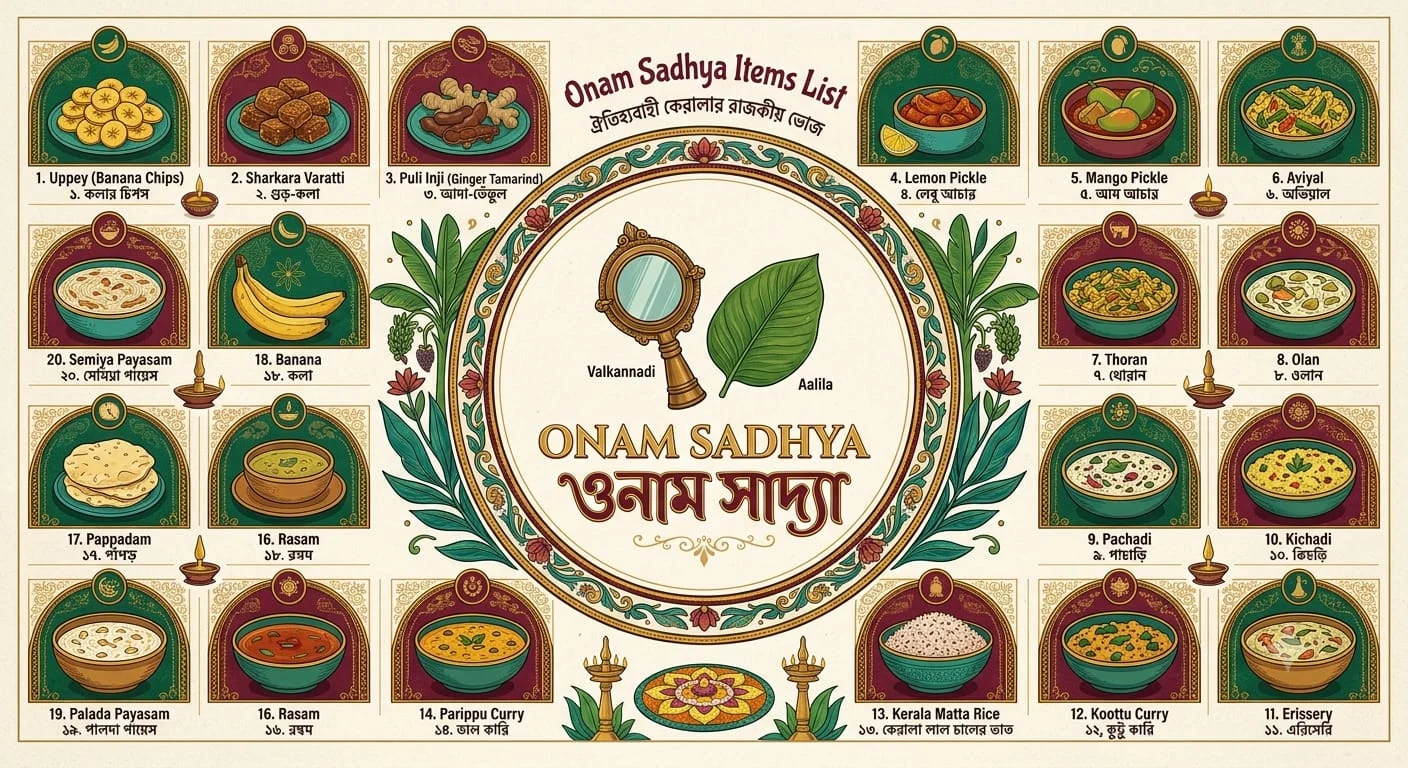 Onam Sadhya Items List Onam Sadhya Items List